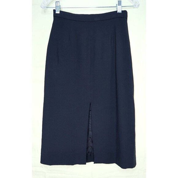 Ardeche A Line Skirt Wool Blend Knee Length Lined Black Womens Size 2 - Picture 2 of 5